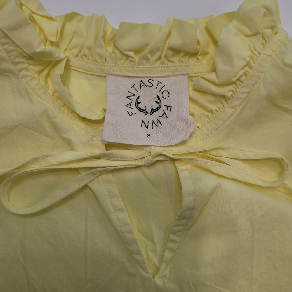Fantastic Fawn Light Yellow Ruffle Mini Dress Size S - Picture 7 of 10
